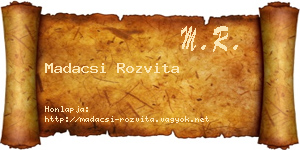 Madacsi Rozvita névjegykártya